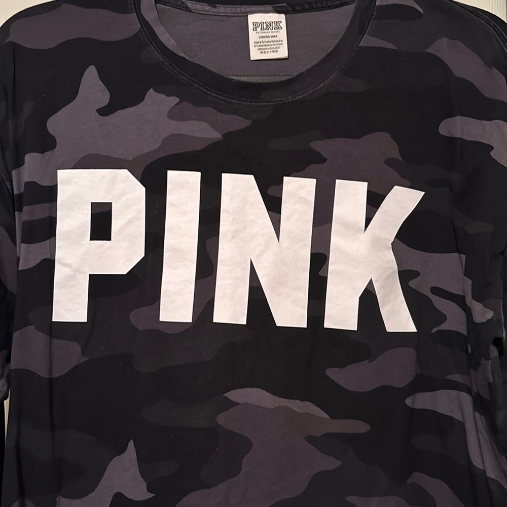 Pink Camo large long sleeve